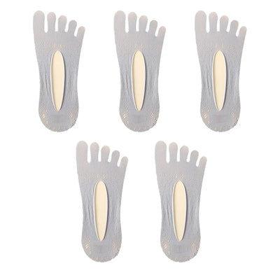 5Pairs Women Socks with Fingers Breathable Summer Ultra-Thin Transparent Sock Invisible Elastic Boat Socks Comfortable Boat Sox