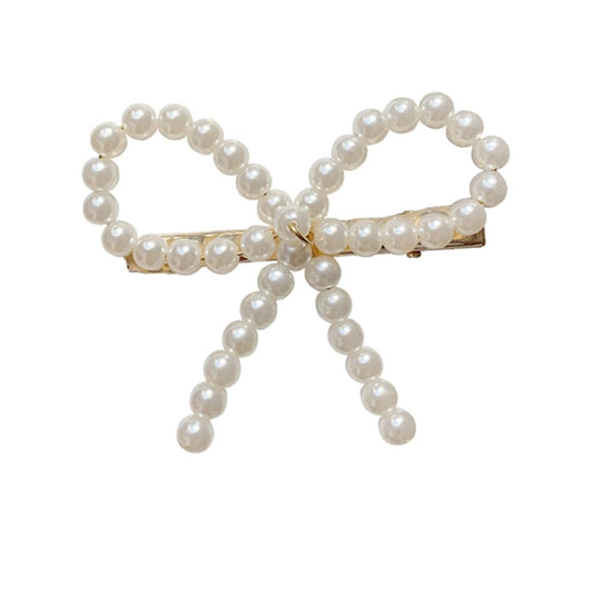 Pearl Bow Hair Clip, Pearl Barrette White Pearl Bow Hairpin Pearl Hair Clip Elegant Vintage Pearl Headwear Pearl Hair Accessories for Wedding Bride Women Girls Birthday Party Favors Gifts