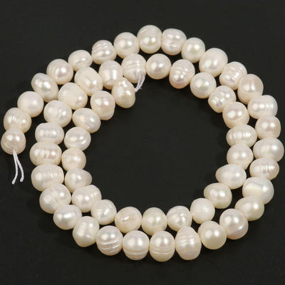 6X7Mm Natural Freshwater Cultured Pearl Beads White round Pearl Loose Beads for Jewelry Making (47-53Pcs/Pack)