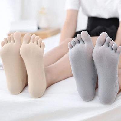 5Pairs Women Socks with Fingers Breathable Summer Ultra-Thin Transparent Sock Invisible Elastic Boat Socks Comfortable Boat Sox