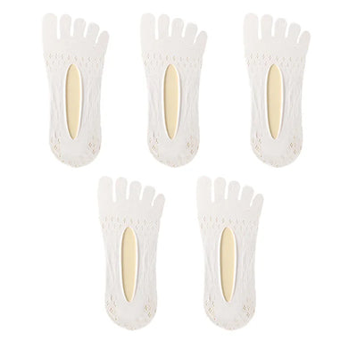 5Pairs Women Socks with Fingers Breathable Summer Ultra-Thin Transparent Sock Invisible Elastic Boat Socks Comfortable Boat Sox