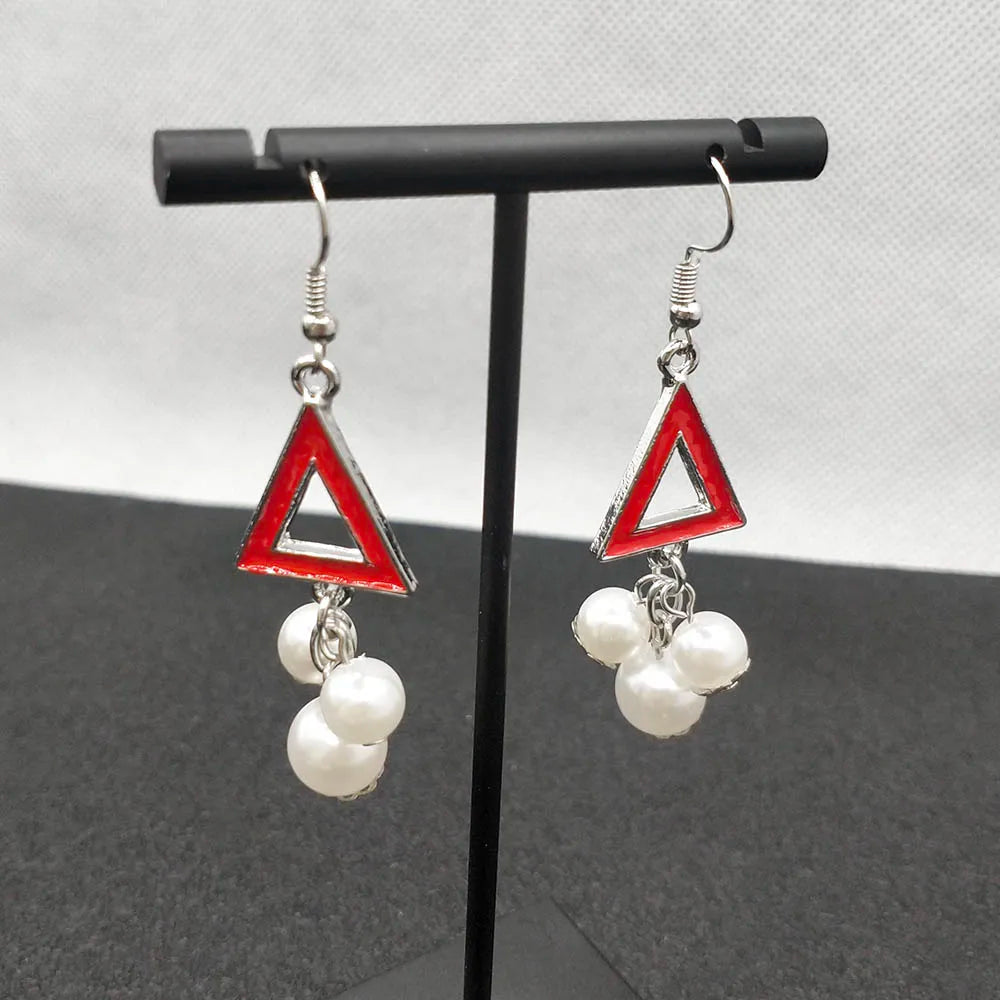 Delta Sigma Theta Pearl Drop Earrings