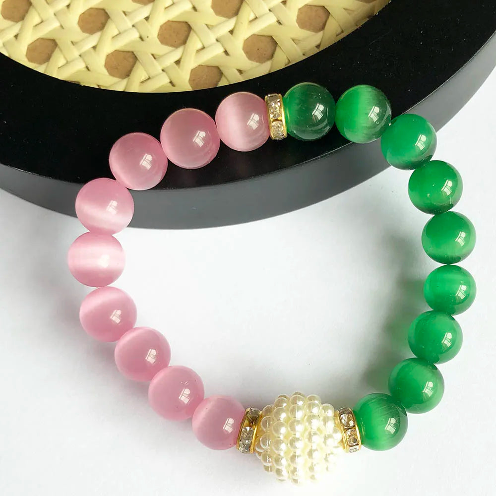 Alpha Kappa Alpha Cat's-Eye Charm Bracelet