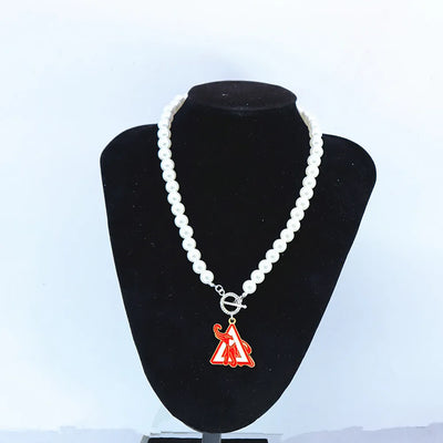 Handmade One Line Choker Statement Pearl Chain Animal Triangles Elephant Pendant Soror Delta Necklaces