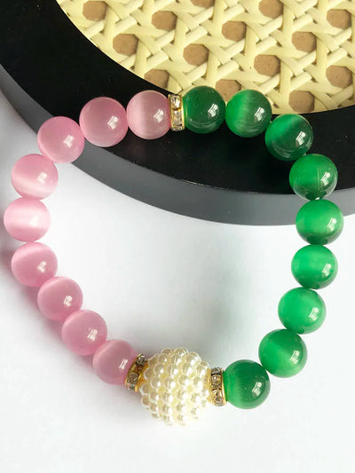 Alpha Kappa Alpha Cat's-Eye Charm Bracelet