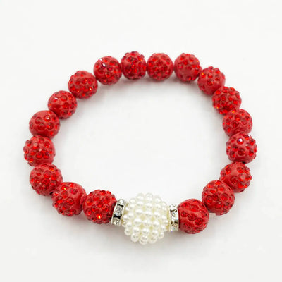 Delta Sigma Theta Disco Ball Pearl Charm Bracelet