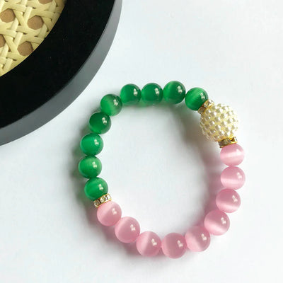 Alpha Kappa Alpha Cat's-Eye Charm Bracelet