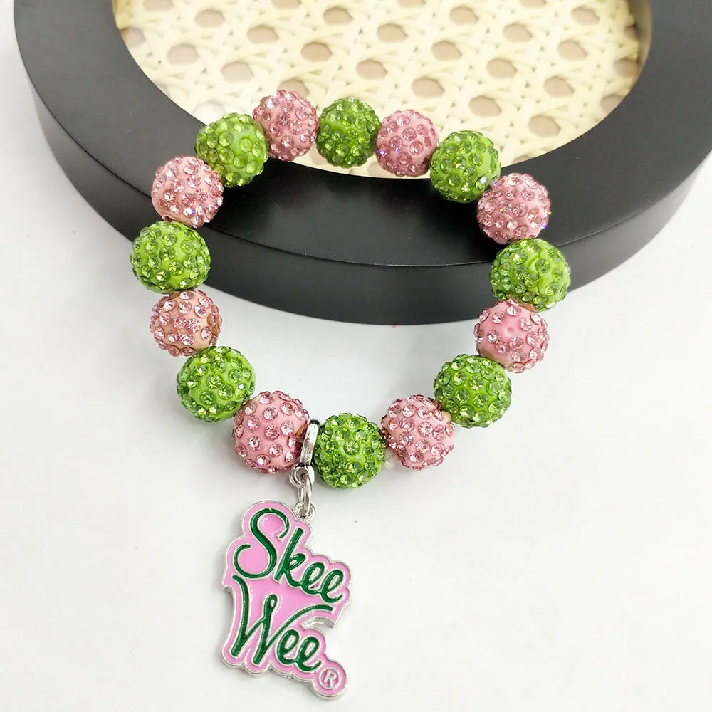 Alpha Kappa Alpha Charm String Beaded Bracelet