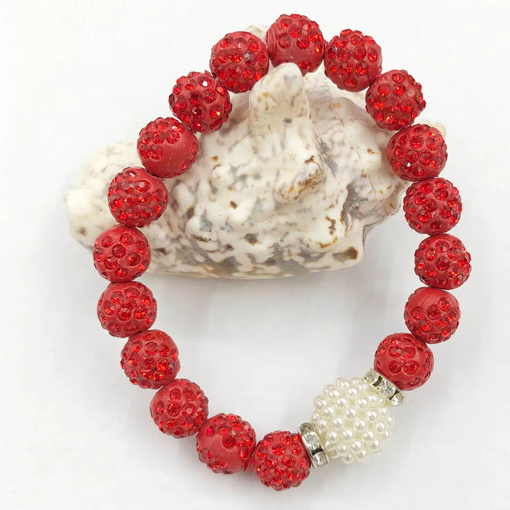 Delta Sigma Theta Disco Ball Pearl Charm Bracelet