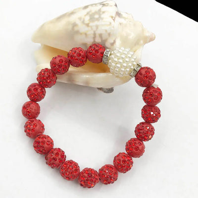 Delta Sigma Theta Disco Ball Pearl Charm Bracelet