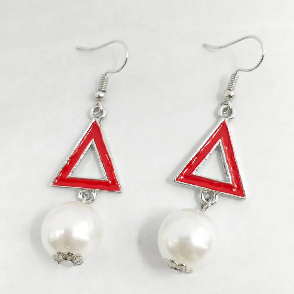 Delta Sigma Theta Pearl Drop Earrings