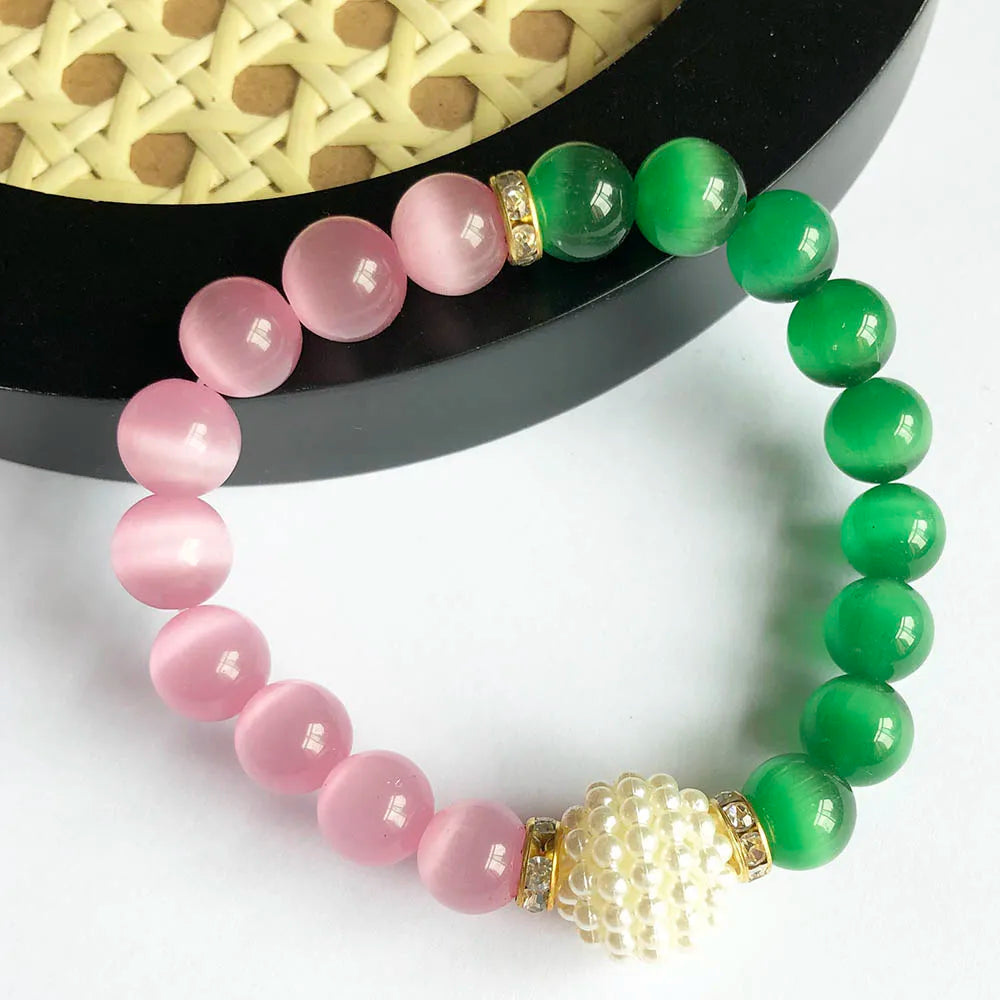 Alpha Kappa Alpha Cat's-Eye Charm Bracelet