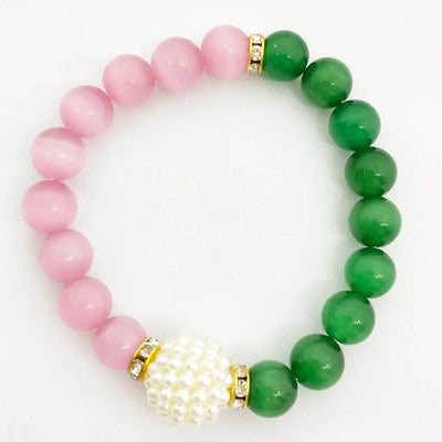 Alpha Kappa Alpha Cat's-Eye Charm Bracelet