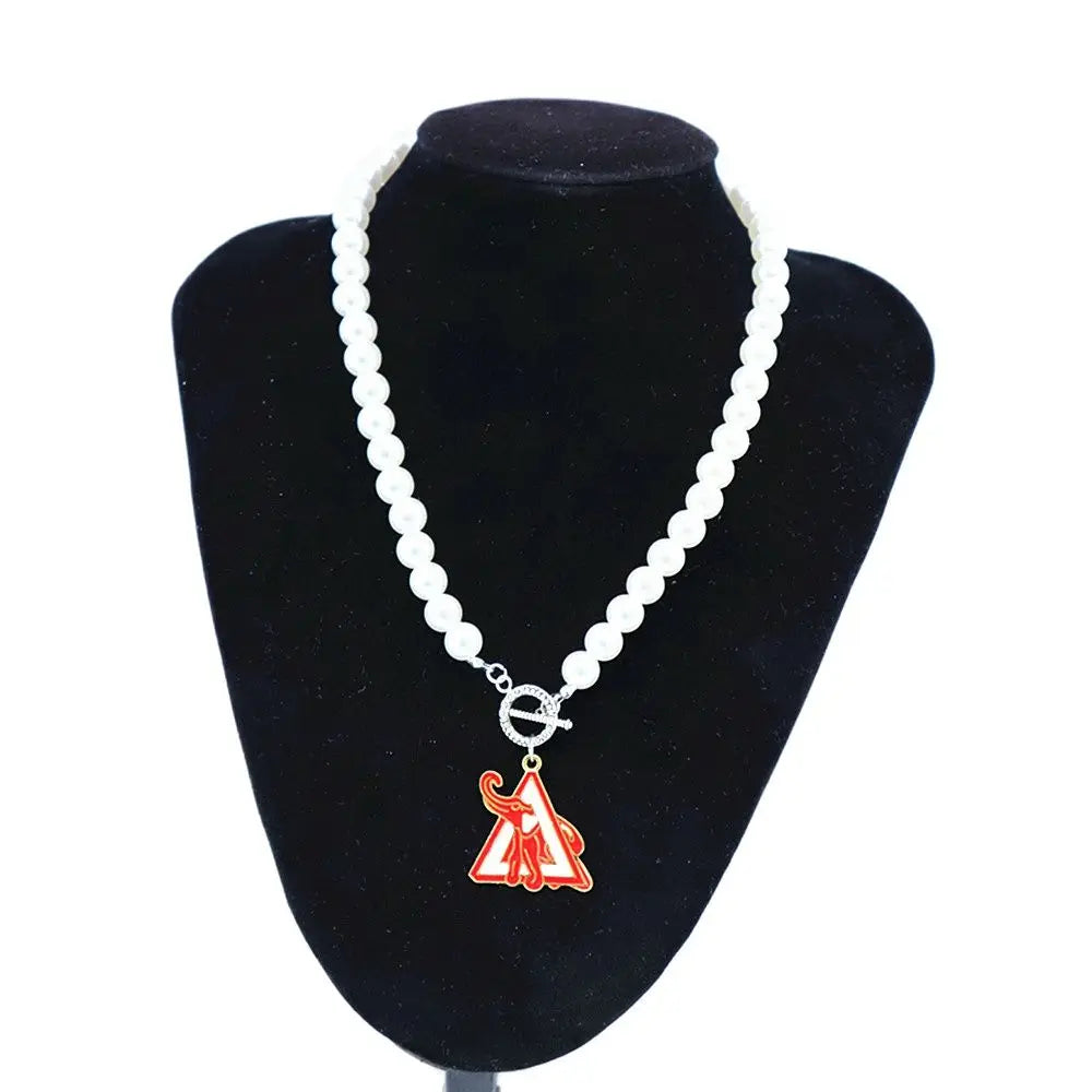 Handmade One Line Choker Statement Pearl Chain Animal Triangles Elephant Pendant Soror Delta Necklaces