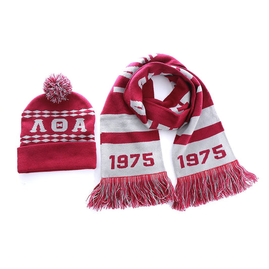 Greek Social Lady Group 1975 lambda delta alpha Sorority Scarf Hat Sets For Women