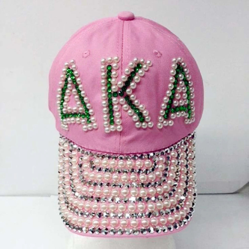 Alpha Kappa Alpha Rhinestone Denim Baseball Caps