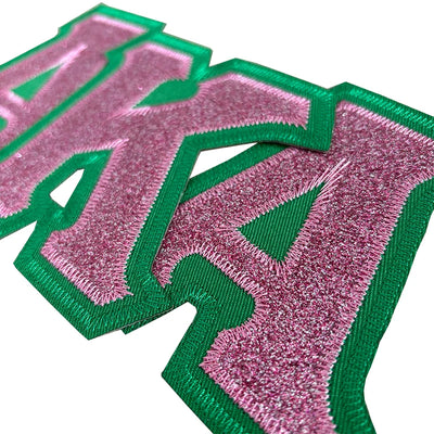 Sparkling Stitch Glitter Alpha Kappa Alpha Embroidered Iron-On Patch