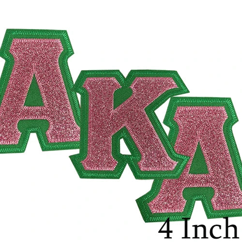 Sparkling Stitch Glitter Alpha Kappa Alpha Embroidered Iron-On Patch