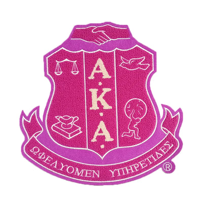 Large Size Chenille Iron-On Alpha Kappa Alpha Crest Patch