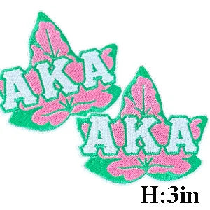 Embroidered Iron on Patches for Alpha Kappa Alpha Sorority