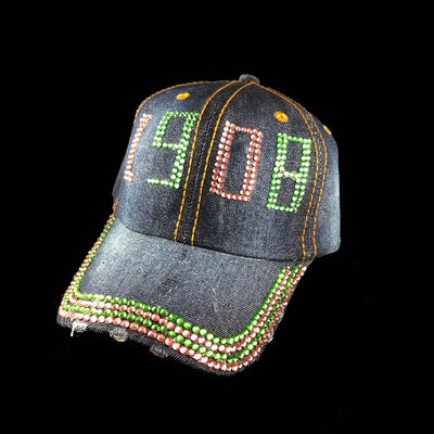 Alpha Kappa Alpha Rhinestone Denim Baseball Caps