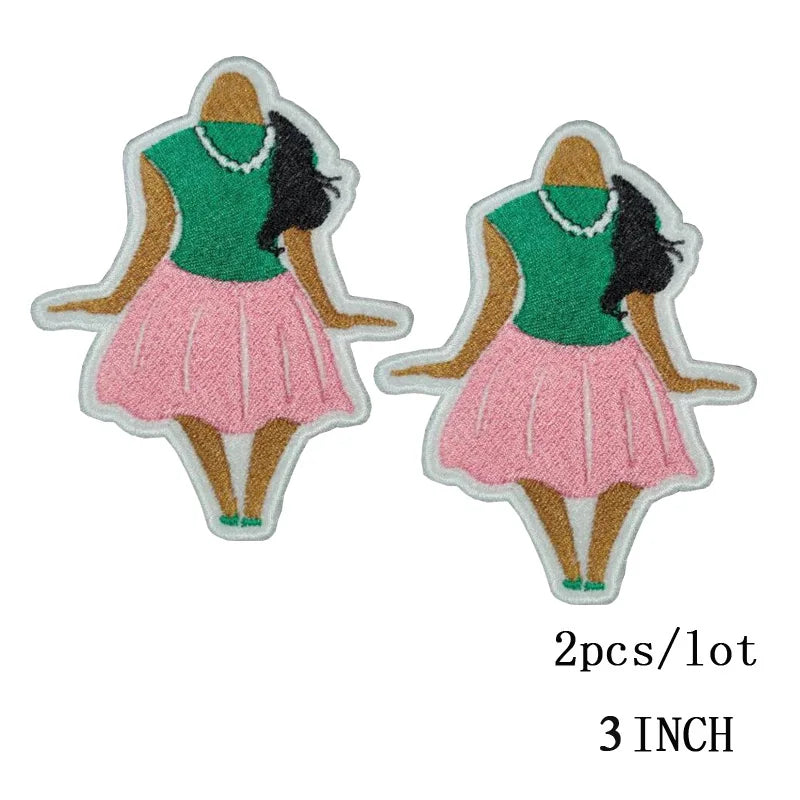 Embroidered Iron on Patches for Alpha Kappa Alpha Sorority