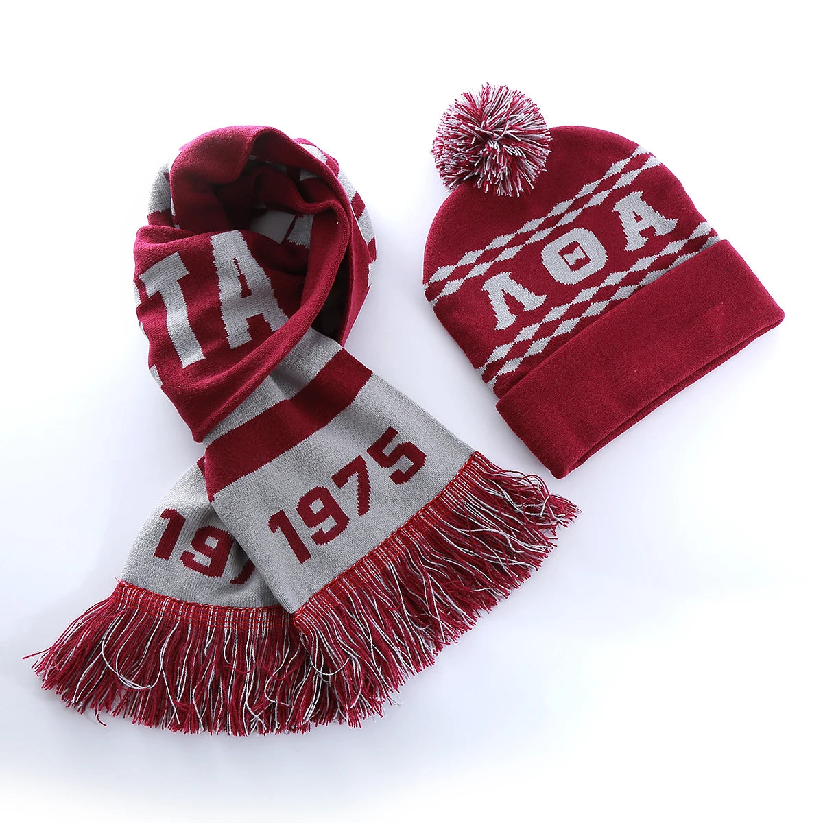 Greek Social Lady Group 1975 lambda delta alpha Sorority Scarf Hat Sets For Women