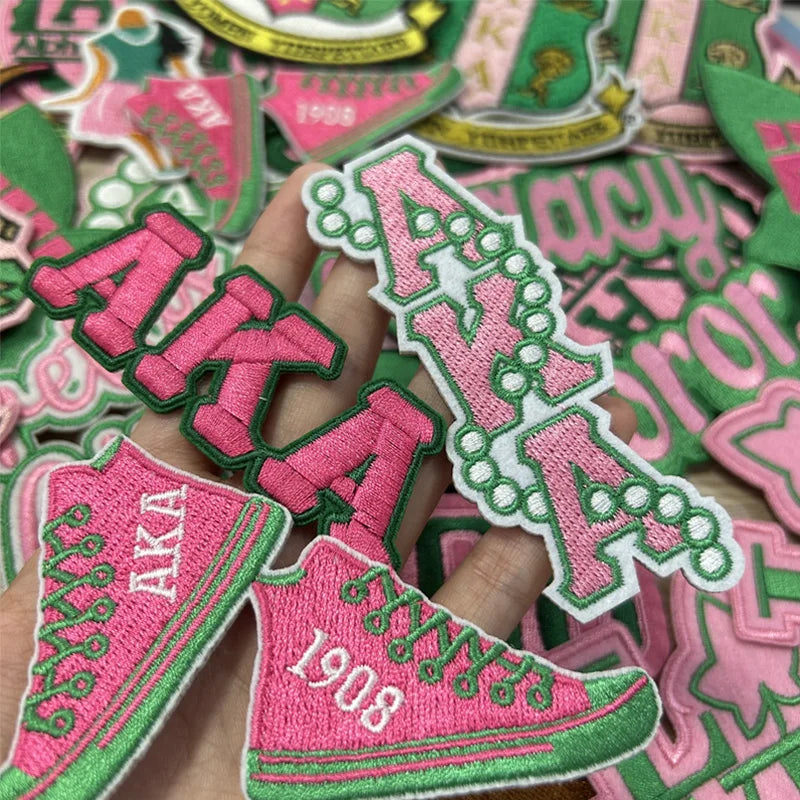 Embroidered Iron on Patches for Alpha Kappa Alpha Sorority