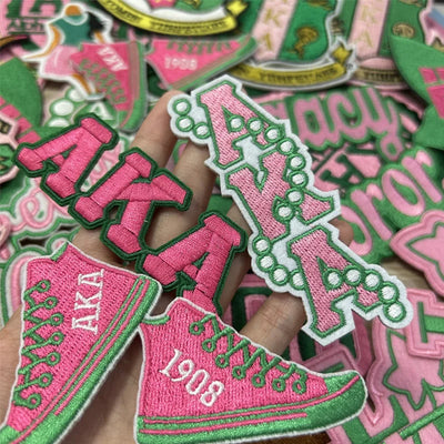 Embroidered Iron on Patches for Alpha Kappa Alpha Sorority