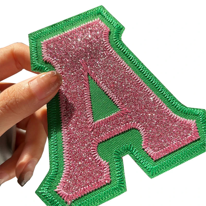 Sparkling Stitch Glitter Alpha Kappa Alpha Embroidered Iron-On Patch