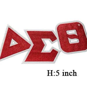 Embroidered Stitch Glittered Delta Sigma Theta Iron-On Patch