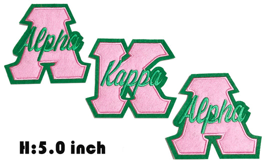 5 INCH Alpha Kappa Alpha Embroidery Iron-On Felt Patches