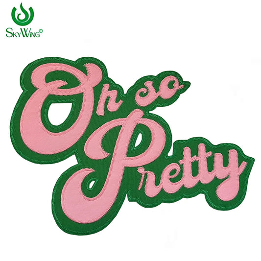 Large 'Oh So Pretty' Alpha Kappa Alpha Embroidered Iron-On Patch