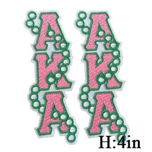 Embroidered Iron on Patches for Alpha Kappa Alpha Sorority