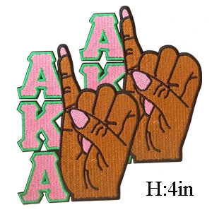 Embroidered Iron on Patches for Alpha Kappa Alpha Sorority