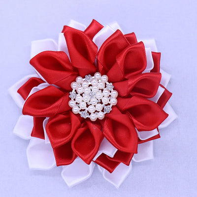 Delta Sigma Theta Satin Pearl Flower Corsage