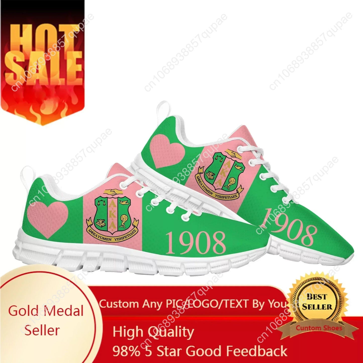 A-Alpha Sorority A-AKA 1908 Sports Shoes Kappa Alpha Mens Womens Teenager Sneakers Parent Child Sneaker Customize Shoe