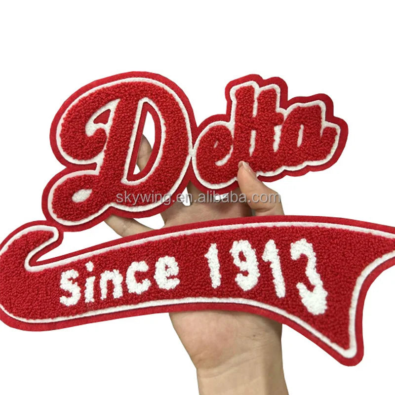 Washable Chenille Delta Sigma Theta Iron-On Patches