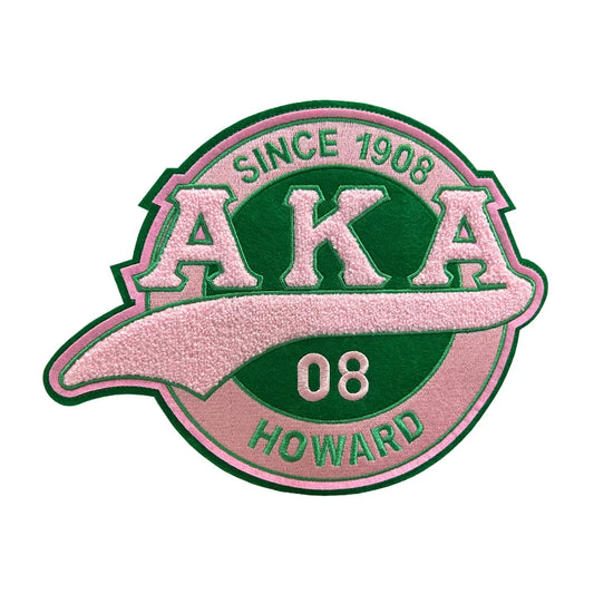 Round Alpha Kappa Alpha Sorority Chenille Iron-On Patch