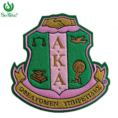 Large Size Chenille Iron-On Alpha Kappa Alpha Crest Patch