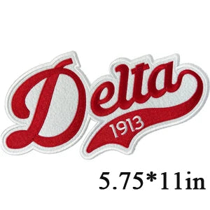 Washable Chenille Delta Sigma Theta Iron-On Patches