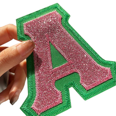 4 Inch Sparkling Stitch Glitter Alpha Kappa Alpha Embroidered Iron-on patches