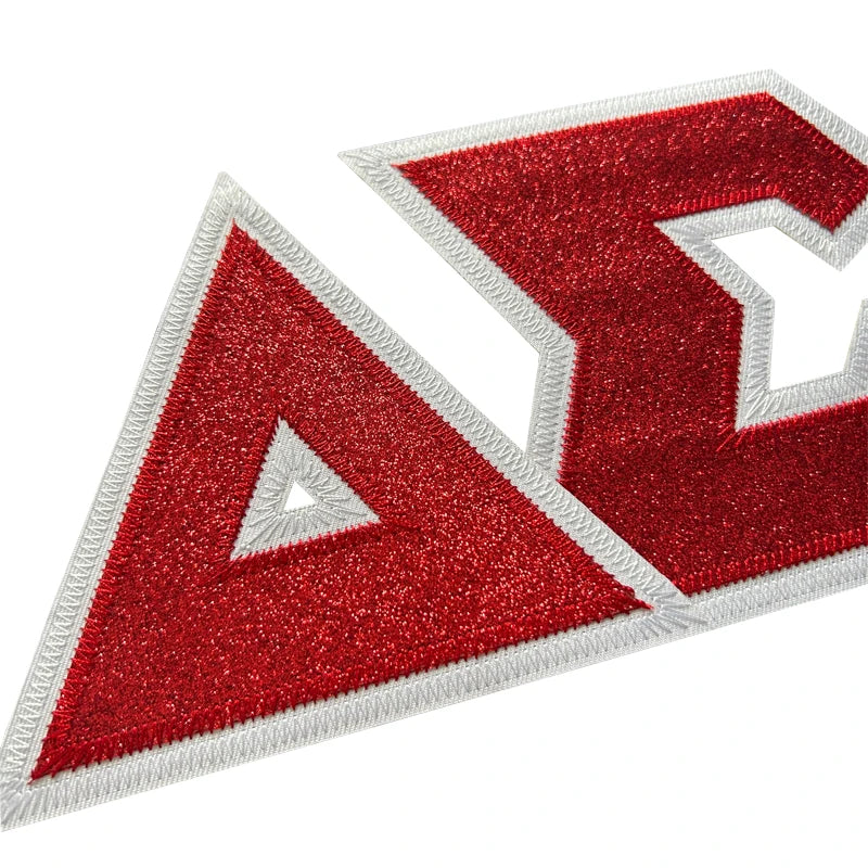 Embroidered Stitch Glittered Delta Sigma Theta Iron-On Patch