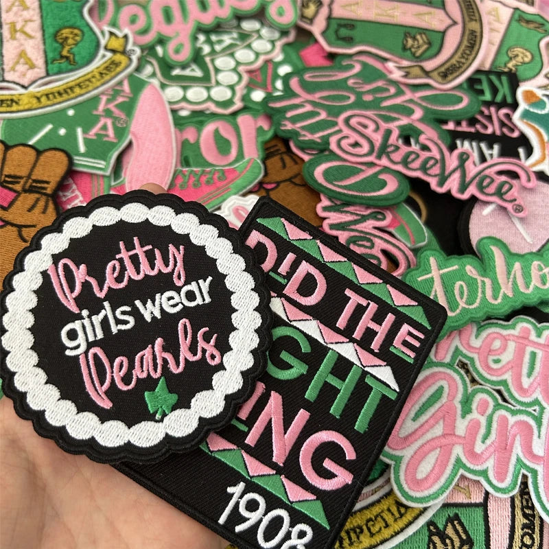 Embroidered Iron on Patches for Alpha Kappa Alpha Sorority