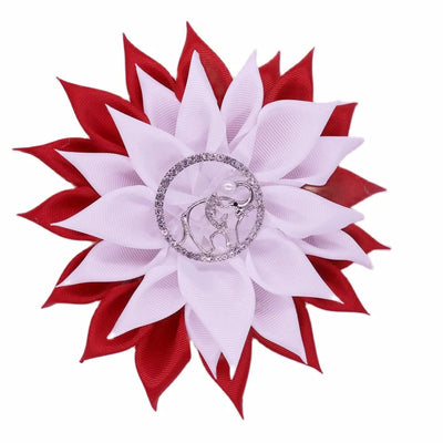 Fashion Party Gifts Layers Sun Flower Corsage Solid Ribbon Cute Elephant Greek Sorority Delta Sign Pin Brooch For Lady