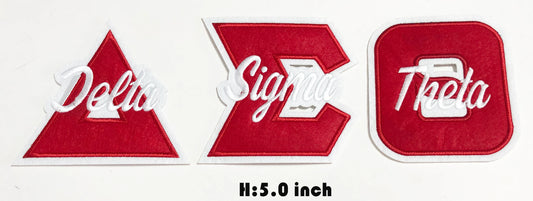 5 INCH Delta Sigma Theta Zeta Embroidery Iron-On Felt Patches