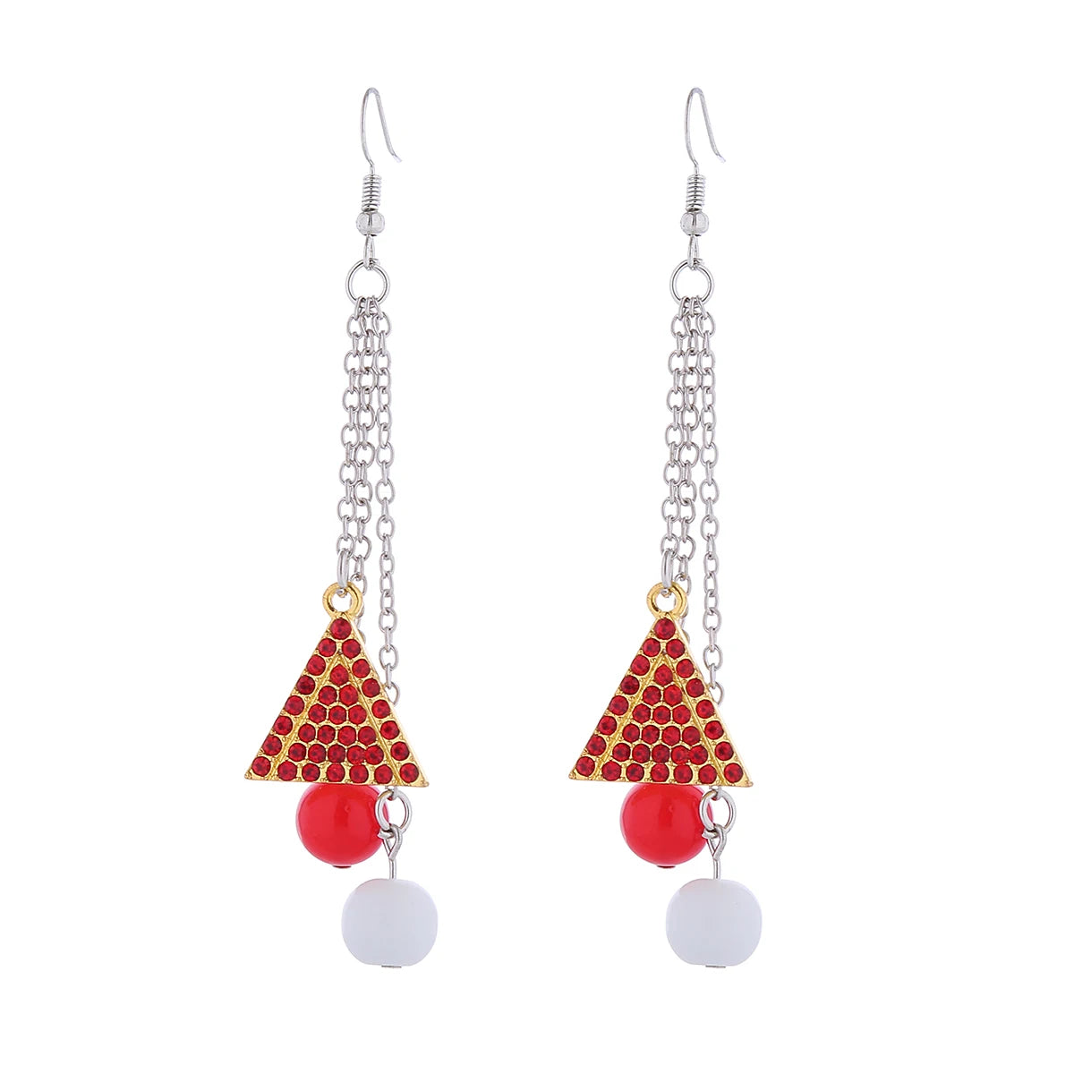 Dangle Red Rhinestone Delta Sigma Theta Earrings