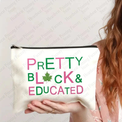 Alpha Kappa Alpha 'Pretty, Black, & Educated' Cosmetic Bag