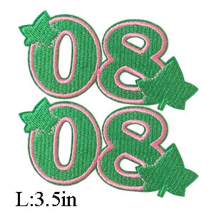 Embroidered Iron on Patches for Alpha Kappa Alpha Sorority