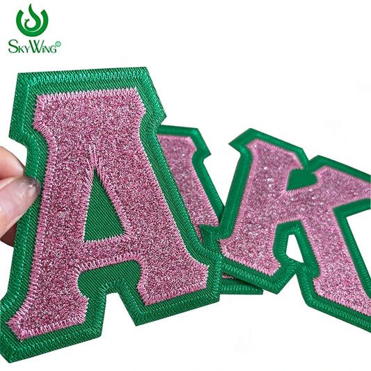 Sparkling Stitch Glitter Alpha Kappa Alpha Embroidered Iron-On Patch